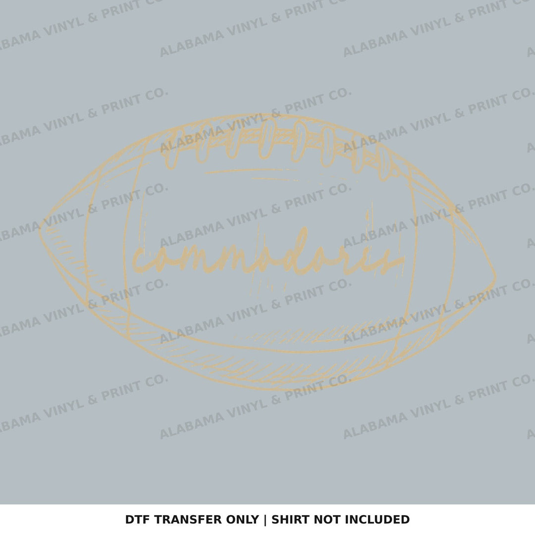 Vanderbilt Commadors Preppy FB Outlines Alabama Vinyl