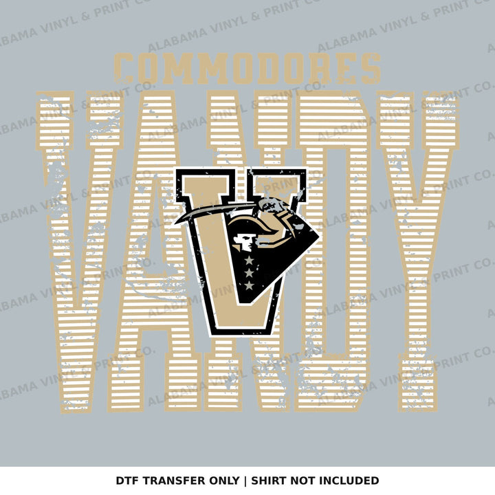 Vanderbilt Vandy Stripes Alabama Vinyl