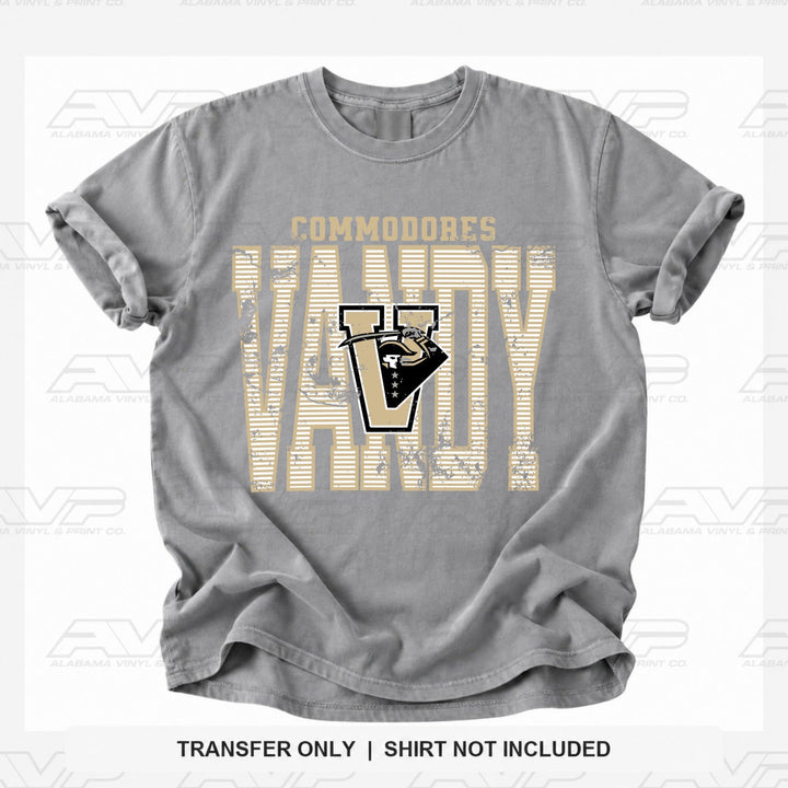 Vanderbilt Vandy Stripes Alabama Vinyl