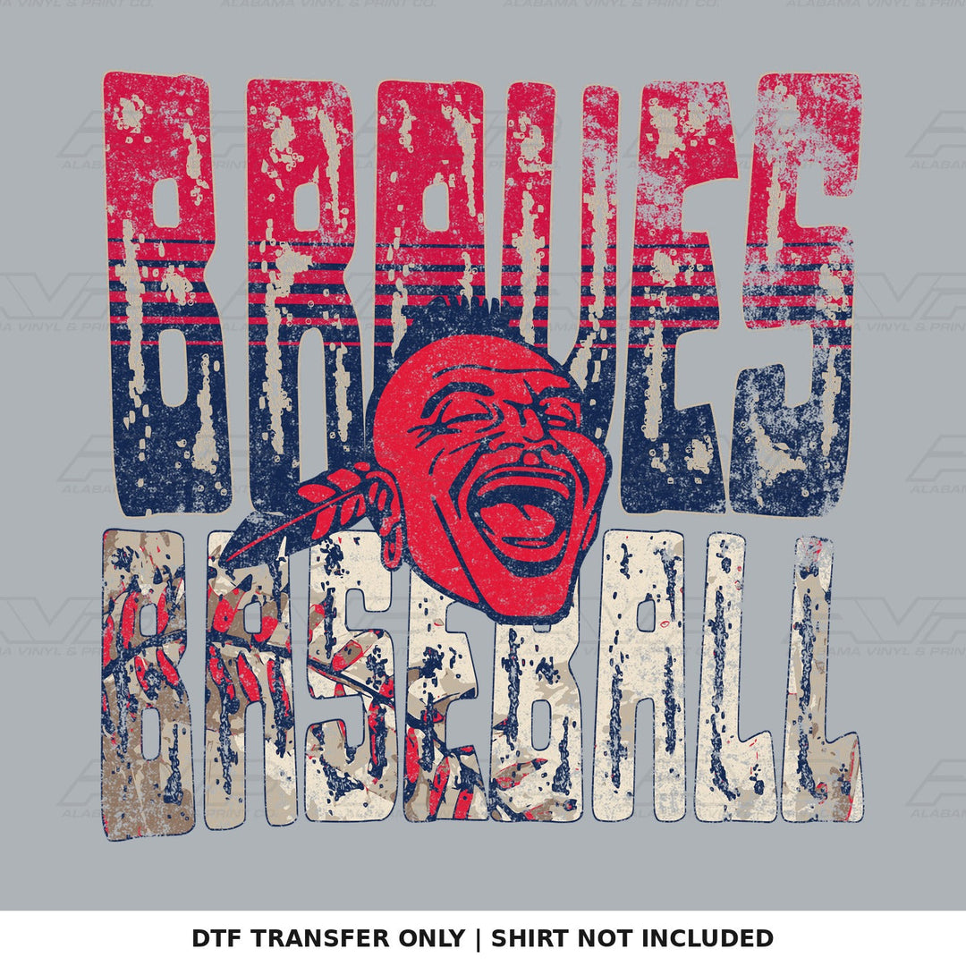 Atlanta Braves Baseball Distressed Alabama Vinyl