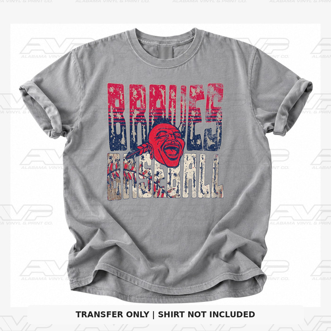 Atlanta Braves Baseball Distressed Alabama Vinyl