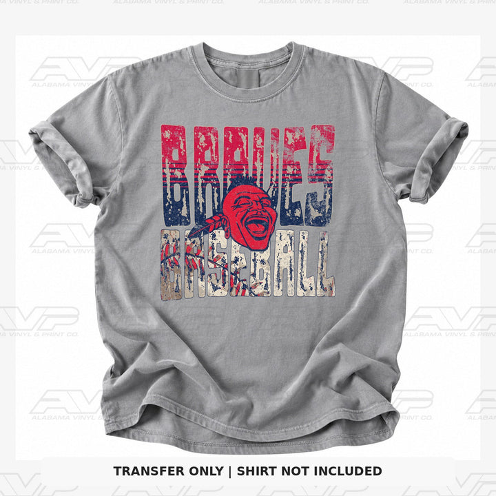 Atlanta Braves Baseball Distressed Alabama Vinyl
