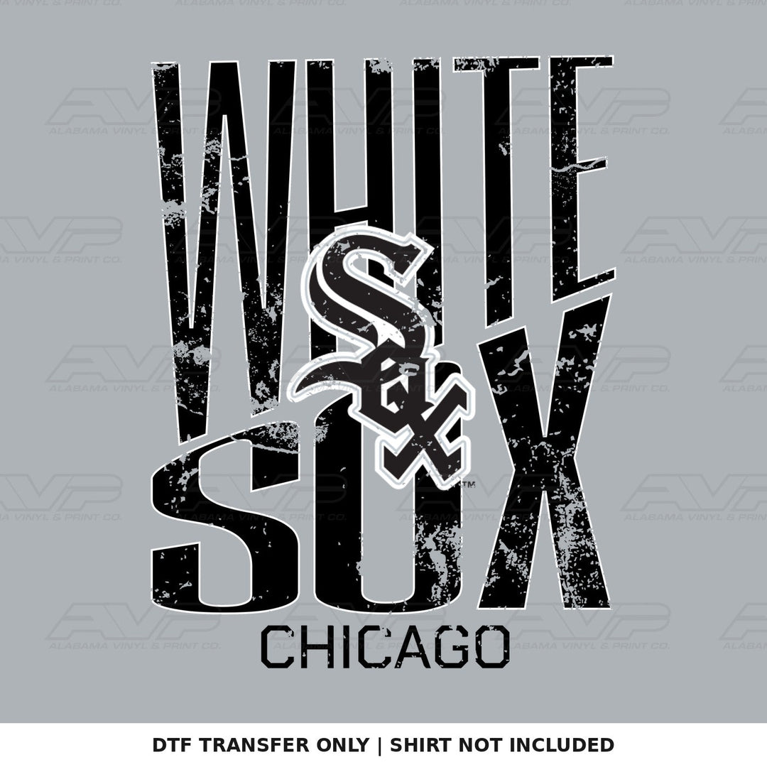 Chicago White Sox Black Distressed Alabama Vinyl