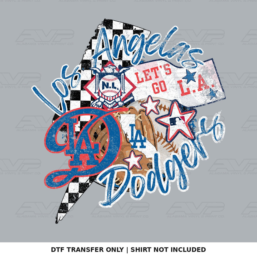Los Angeles Dodgers Checkered Pennants Alabama Vinyl