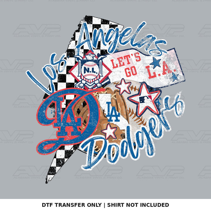 Los Angeles Dodgers Checkered Pennants Alabama Vinyl