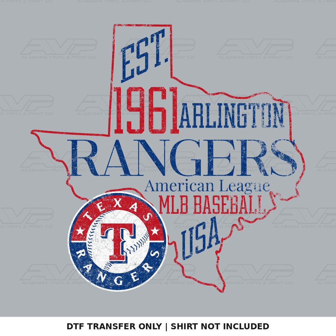 Texas Rangers Outline Words Alabama Vinyl
