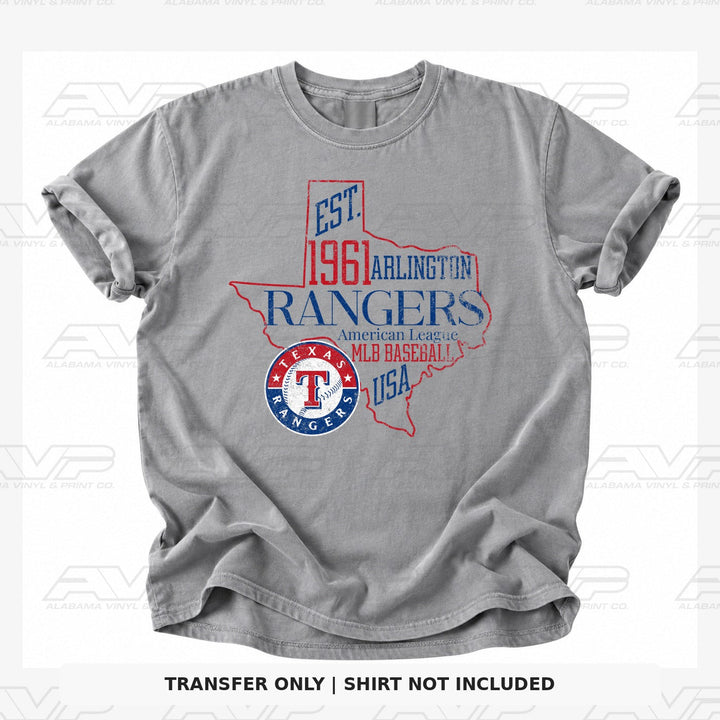 Texas Rangers Outline Words Alabama Vinyl