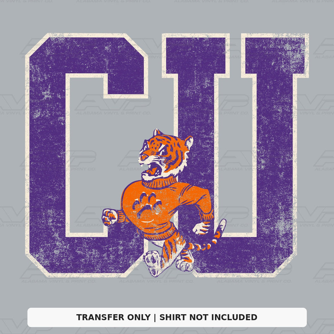 Clemson Vintage Block Vintage Vibes Alabama Vinyl