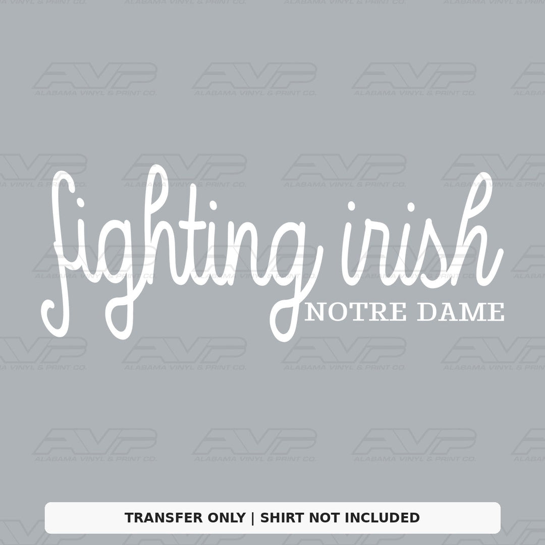 Notre Dame Fighting Irish Script Alabama Vinyl