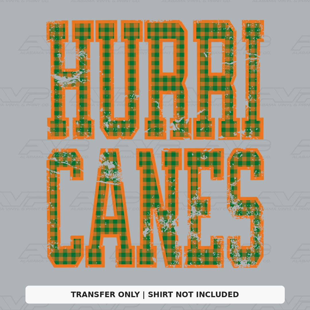 Miami Hurricanes Gingham U Alabama Vinyl