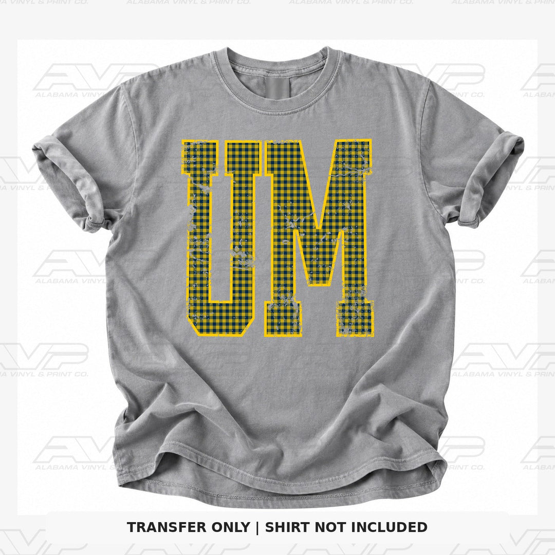 Michigan Gingham U Alabama Vinyl