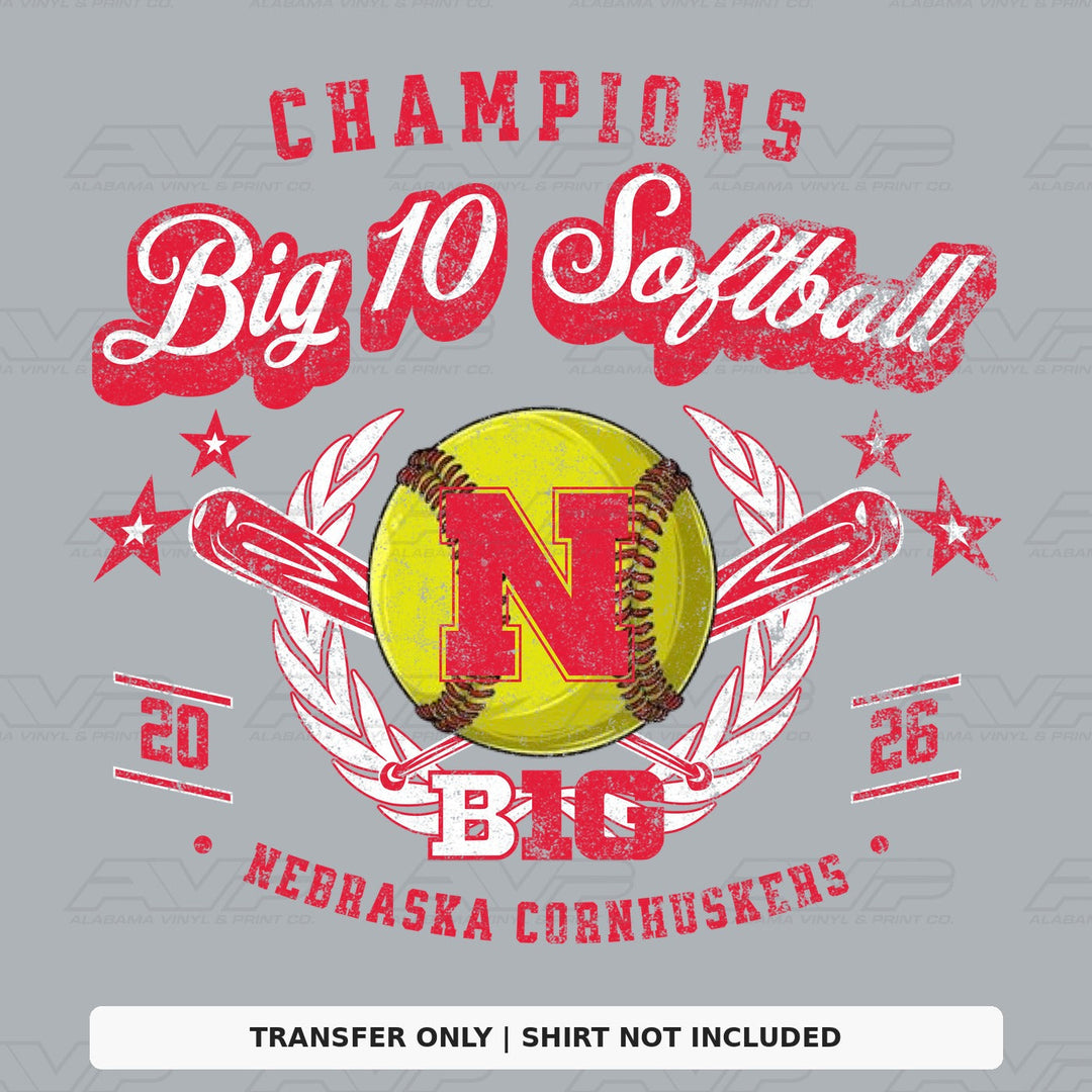 Nebraska Softball Big 10 Champs Alabama Vinyl