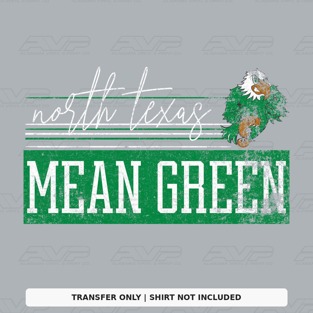 North Texas Mean Green Retro Vibes Alabama Vinyl