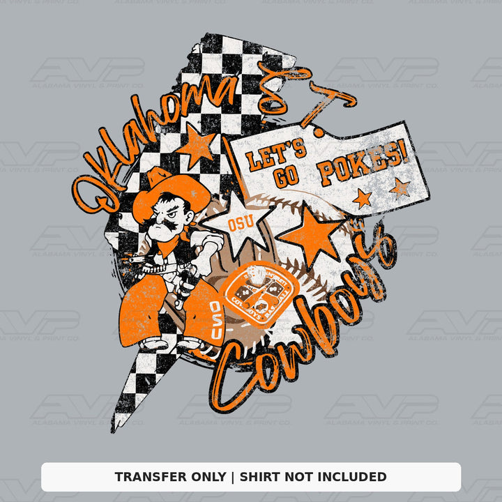 Oklahoma State Cowboys Lightning Bolt Alabama Vinyl