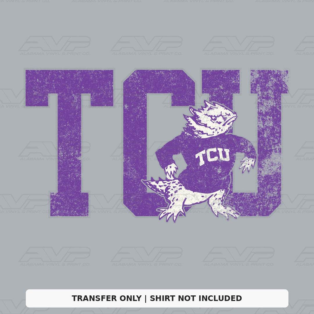 TCU Horned Frogs Vintage TCU Mascot Vintage Vibes Alabama Vinyl