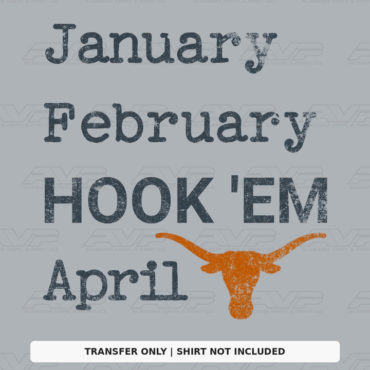 Texas Jan Feb Hookem Alabama Vinyl