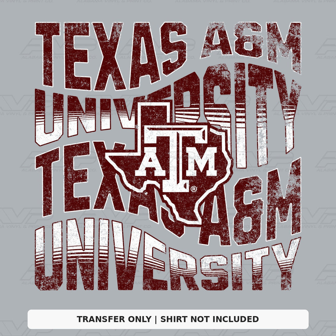 Texas A&M Aggies Wavy Alabama Vinyl