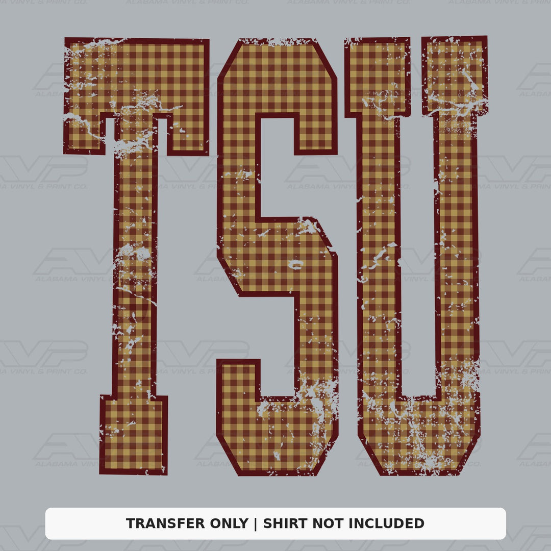 Texas State Gingham U Alabama Vinyl