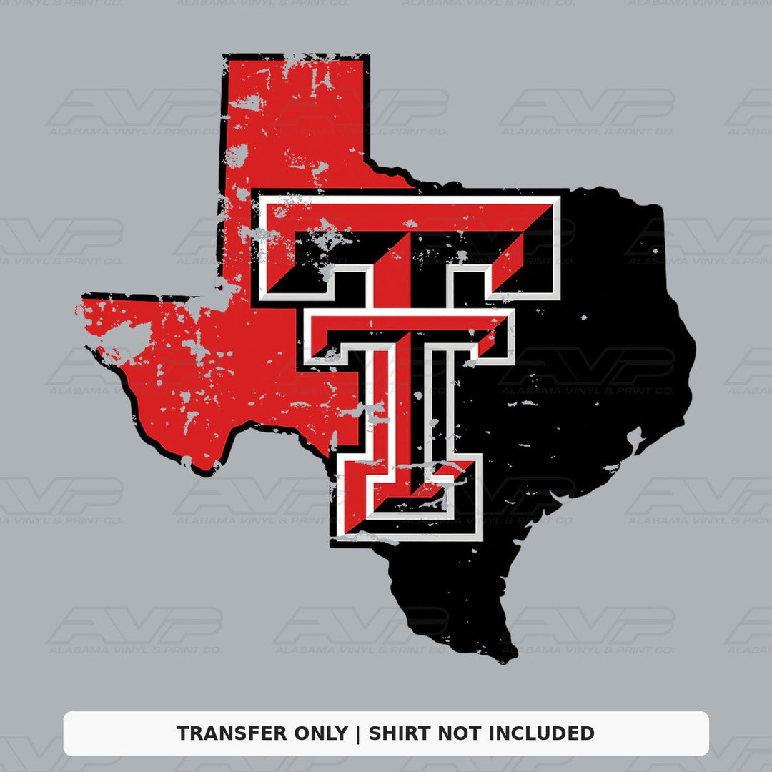 Texas Tech Red Black Texas Alabama Vinyl