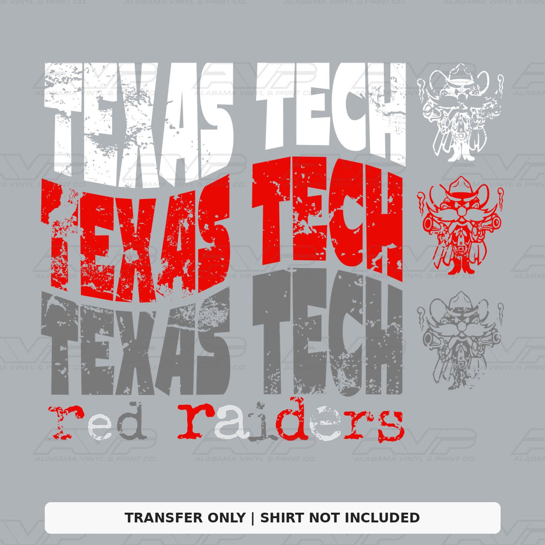 Texas Tech Red Raiders Triple Stack Alabama Vinyl