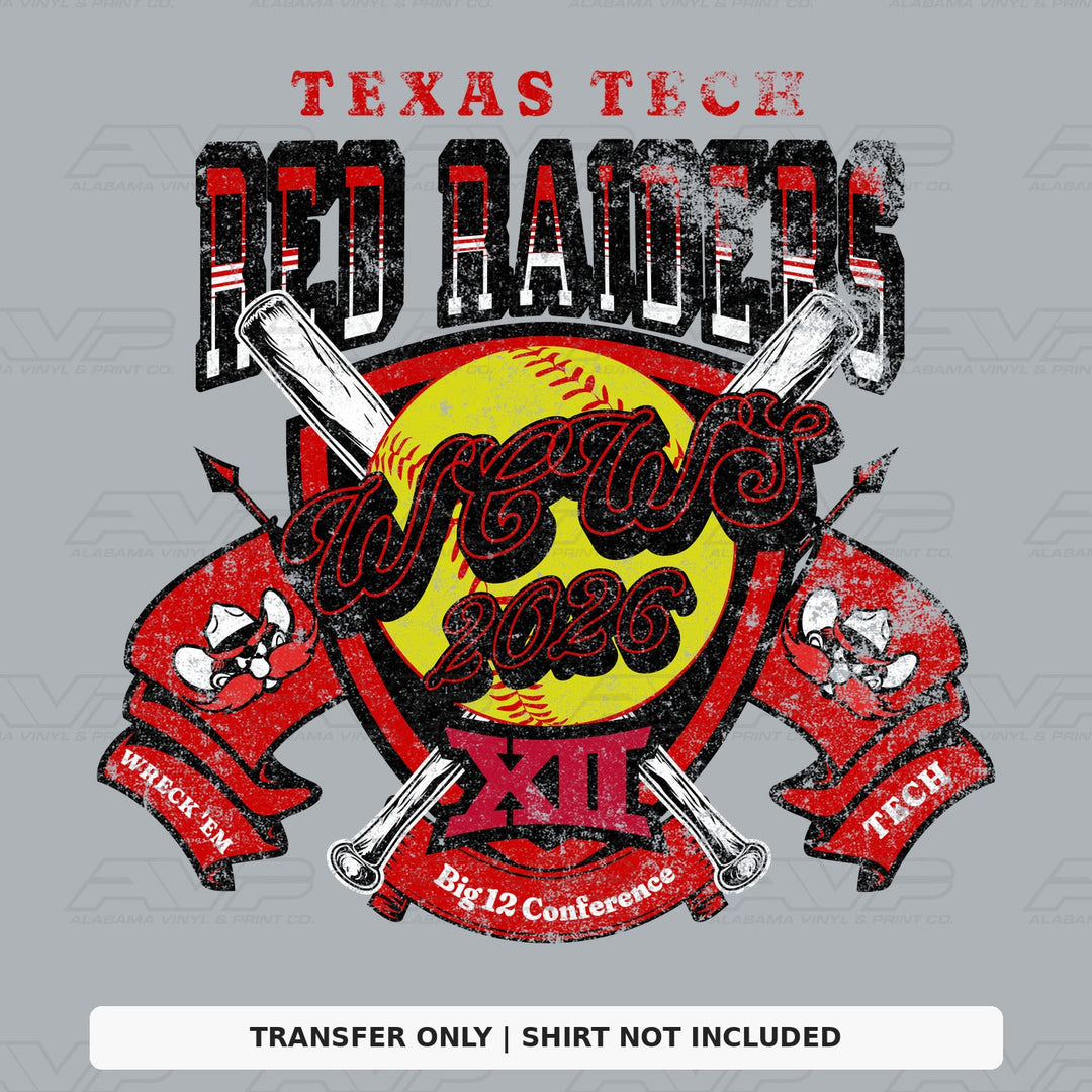 Texas Tech Red Raiders WCWS Alabama Vinyl