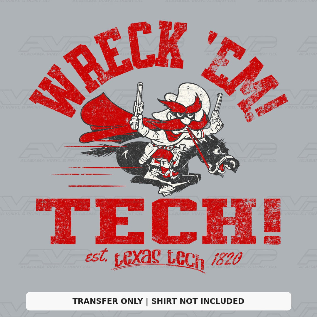 Texas Tech Red Raiders Wreck Em Tech Raider Red Vintage Vibes Alabama Vinyl