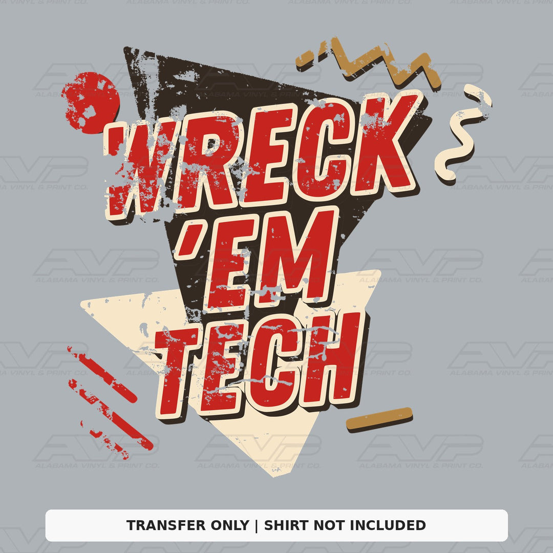 Texas Tech Wreck Em Tech 80s Retro Alabama Vinyl