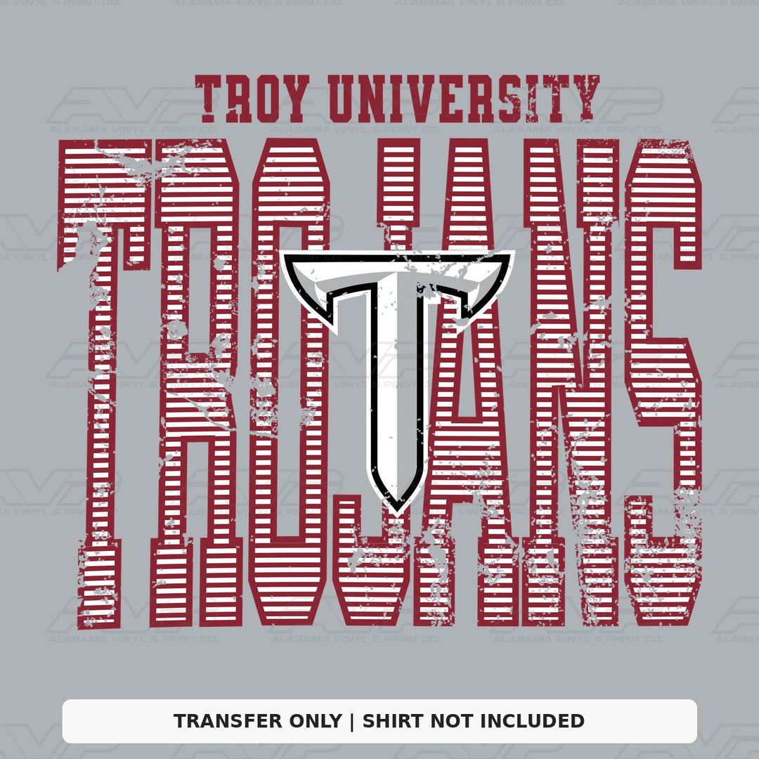 Troy University Trojans Stripes Alabama Vinyl