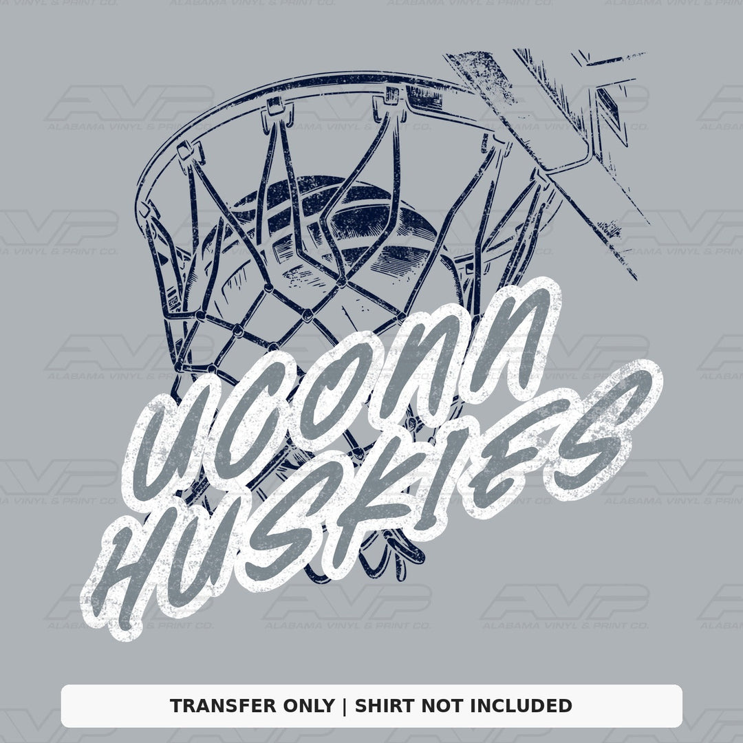 Uconn Huskies Ball in Net Alabama Vinyl