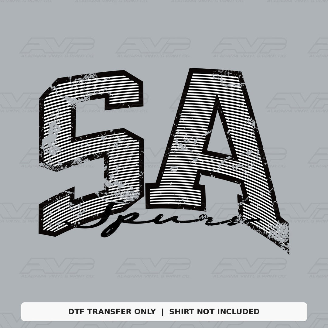 San Antonio Spurs Preppy Stripes Black Alabama Vinyl