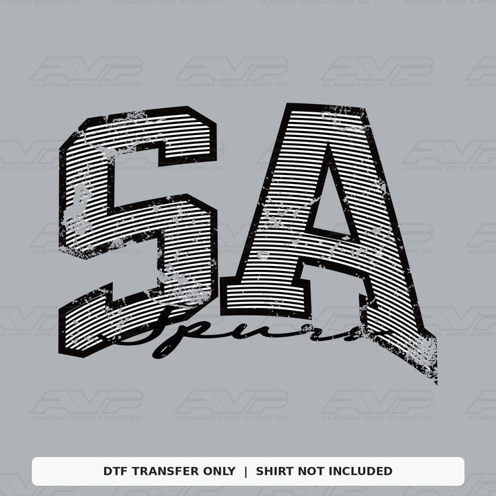 San Antonio Spurs Preppy Stripes Black Alabama Vinyl