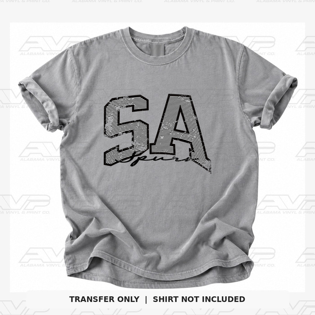 San Antonio Spurs Preppy Stripes Black Alabama Vinyl