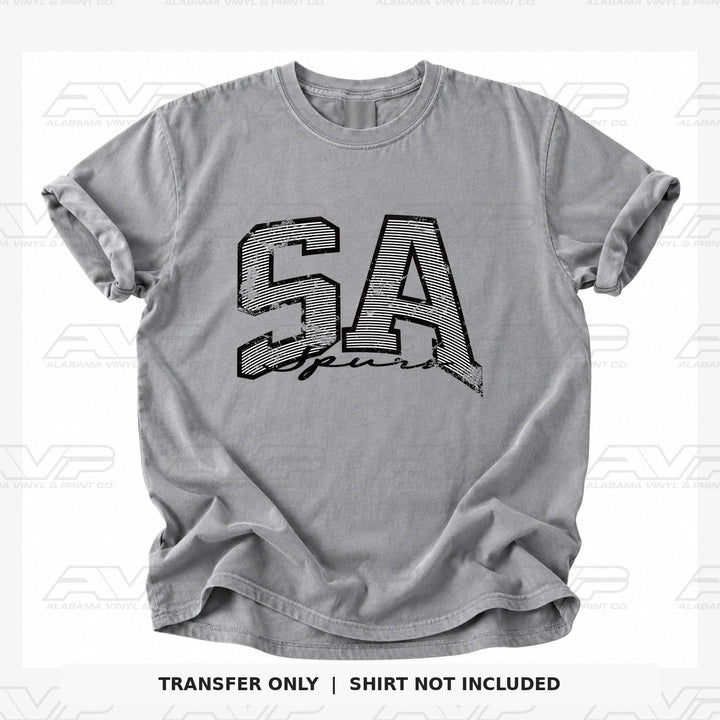 San Antonio Spurs Preppy Stripes Black Alabama Vinyl