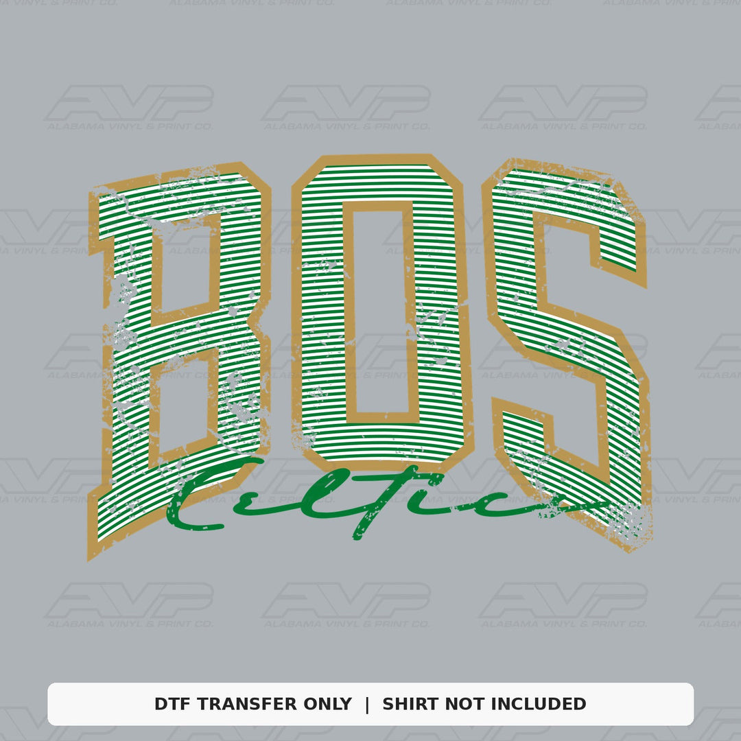 Boston Celtics Preppy Stripes Alabama Vinyl