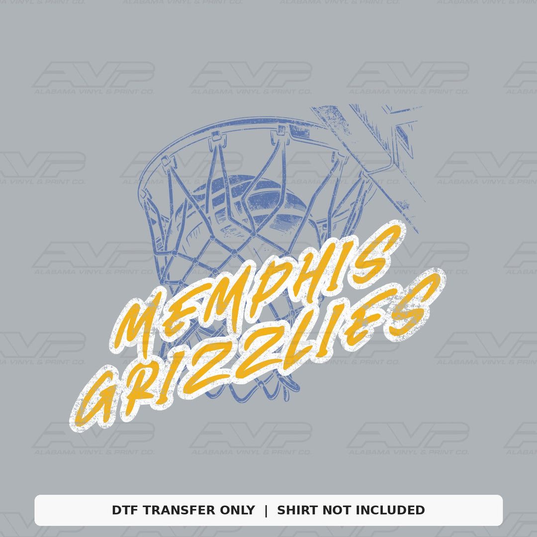 Memphis Grizzlies Ball in Net Alabama Vinyl