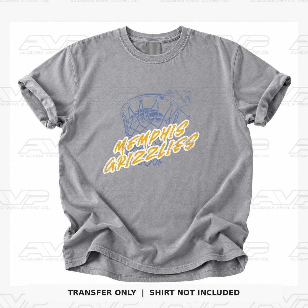 Memphis Grizzlies Ball in Net Alabama Vinyl