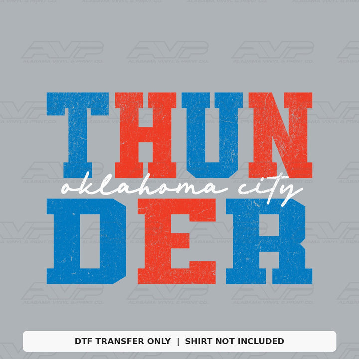 Oklahoma City Thunder Stacked Letters Alabama Vinyl