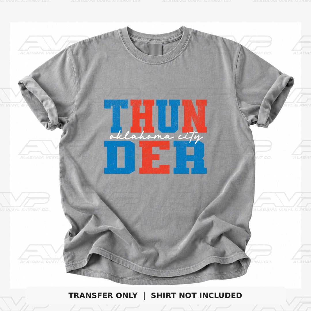 Oklahoma City Thunder Stacked Letters Alabama Vinyl