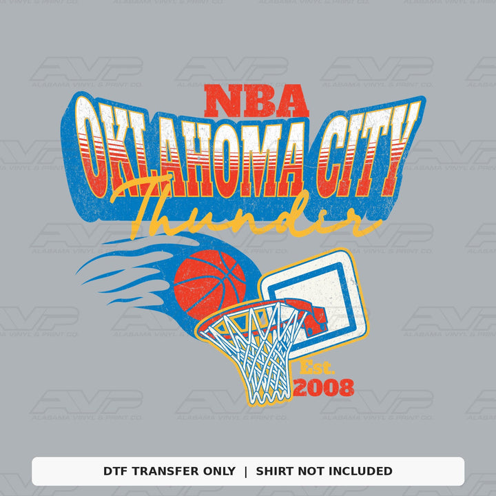 Oklahoma City Thunder Vintage Hoop 2008 Alabama Vinyl