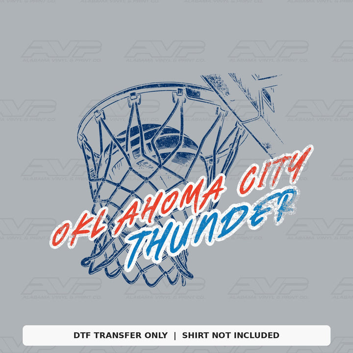 Oklahoma City Thunder Ball in Net Alabama Vinyl