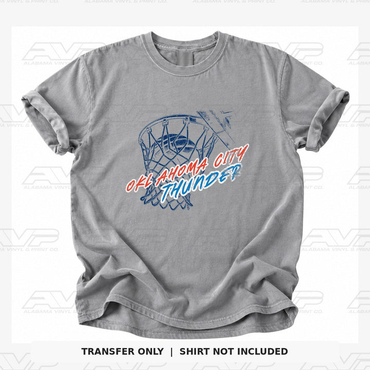 Oklahoma City Thunder Ball in Net Alabama Vinyl