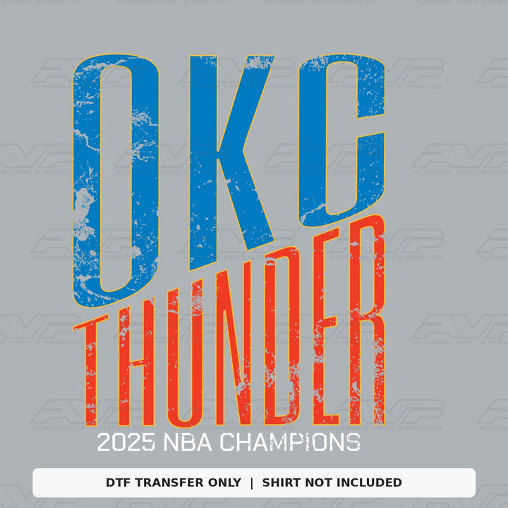 Oklahoma City Thunder 2025 NBA Champions Alabama Vinyl