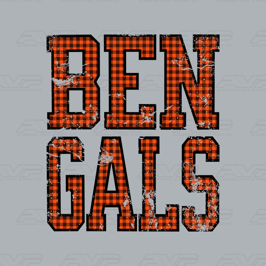 Cincinnati Bengals Gingham Alabama Vinyl & Print Co.