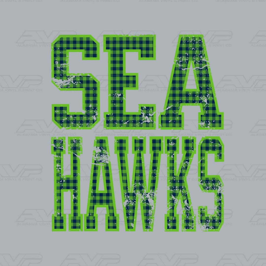Seattle Seahawks Gingham Alabama Vinyl & Print Co.