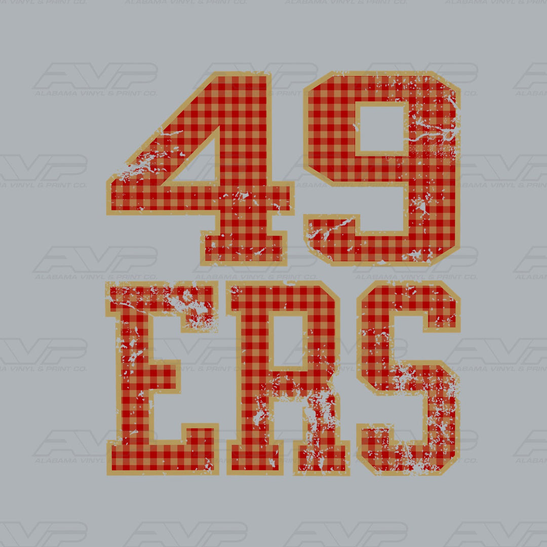 San Francisco 49ers Gingham Alabama Vinyl & Print Co.