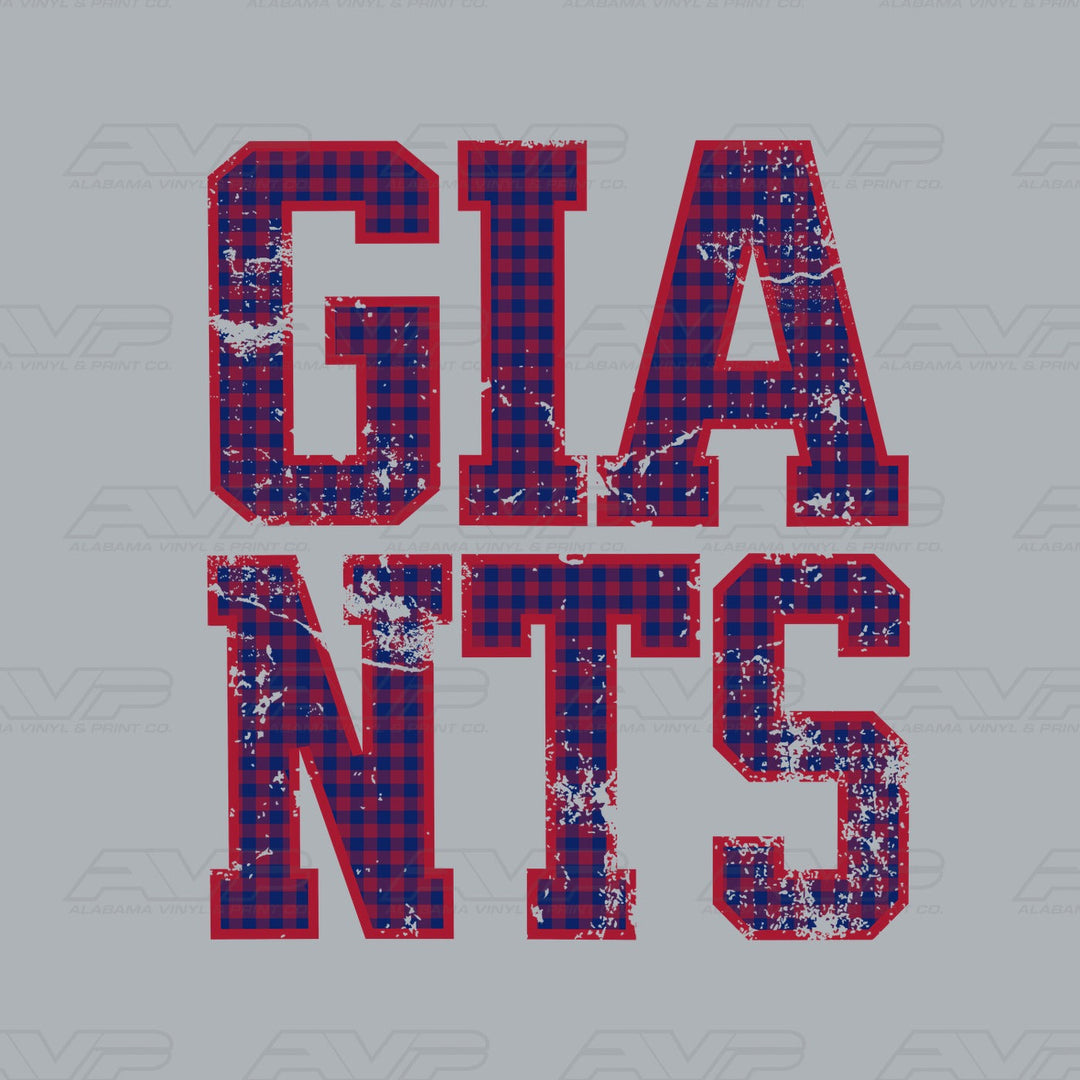 New York Giants Gingham Alabama Vinyl & Print Co.