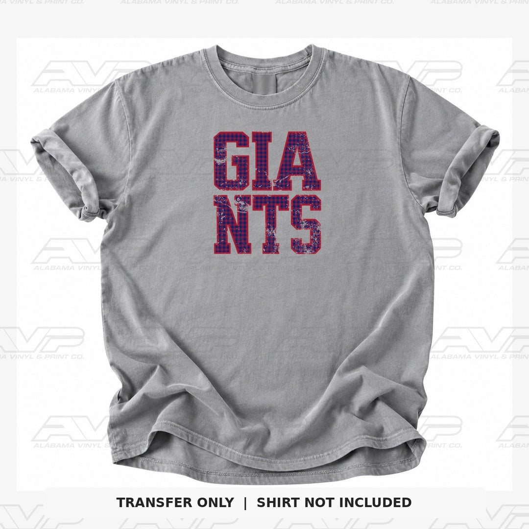 New York Giants Gingham Alabama Vinyl & Print Co.