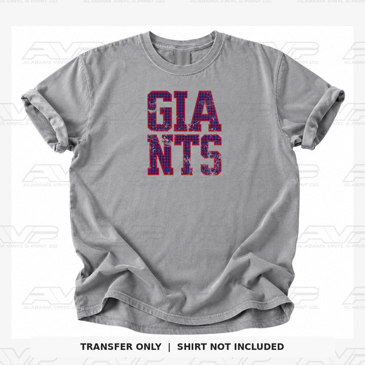 New York Giants Gingham Alabama Vinyl & Print Co.