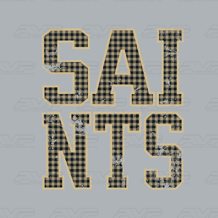 New Orleans Saints Gingham Alabama Vinyl & Print Co.