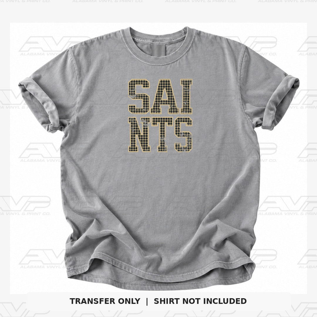New Orleans Saints Gingham Alabama Vinyl & Print Co.